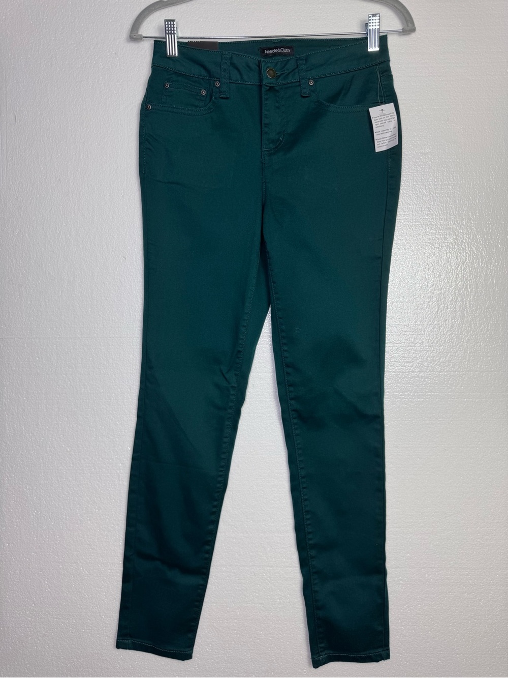 Needle & Cloth emerald green stretch skinny jeans size 4 NWT